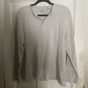 Haggar Light Gray Henley Shirt